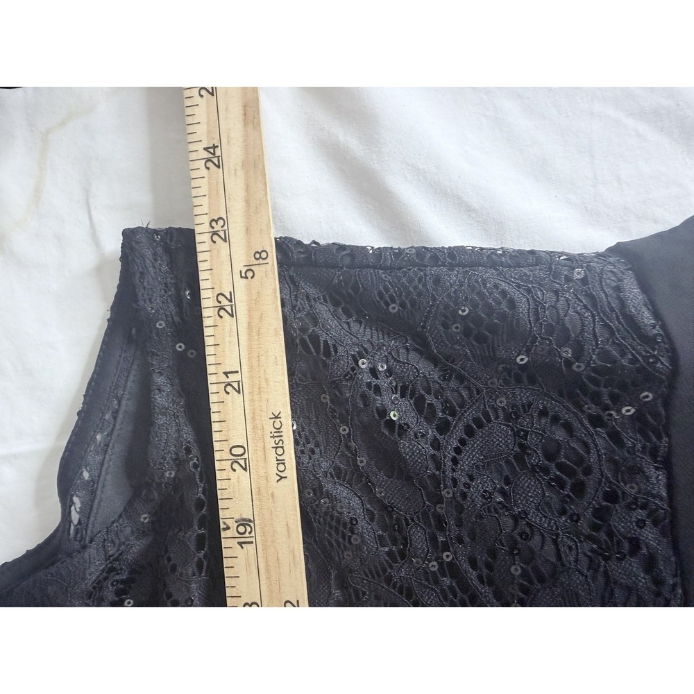 Black Sequin Lace‎ Dress Womens 3XL High Low Romantic Coquette Party Cocktail - Picture 9 of 11